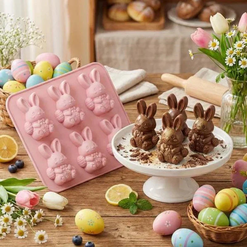 🐮6‐Cavity Mini Highland Cow Ice Cube & Dessert Mold 🧊🍪 Cute 3D Ice for Drinks, Parties & Gifts💕