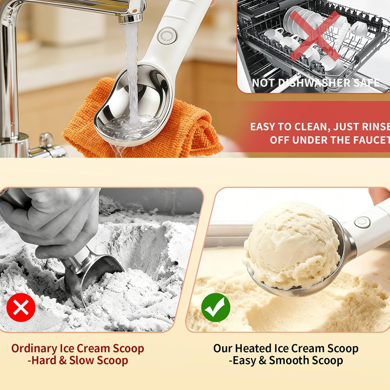 Electric Self-Melting Ice Cream Spoon